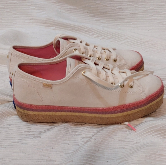 Keds Cream and Pink Espadrille Sneakers - Picture 6 of 13